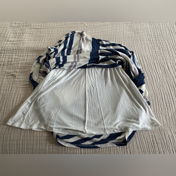 Anthropologie Bordeaux Asymmetrical Blue and White Striped Skirt - Size Medium - Picture 9 of 15